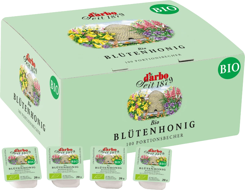Darbo Bio Blütenhonig 100x20g 1 Darbo Bio Blütenhonig 100x20g