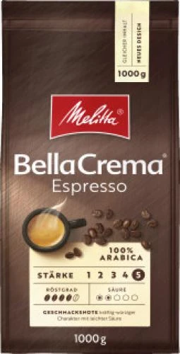 Melitta Bella Crema Espresso Ganze Bohnen 1kg 1 Melitta Bella Crema Espresso Ganze Bohnen 1kg