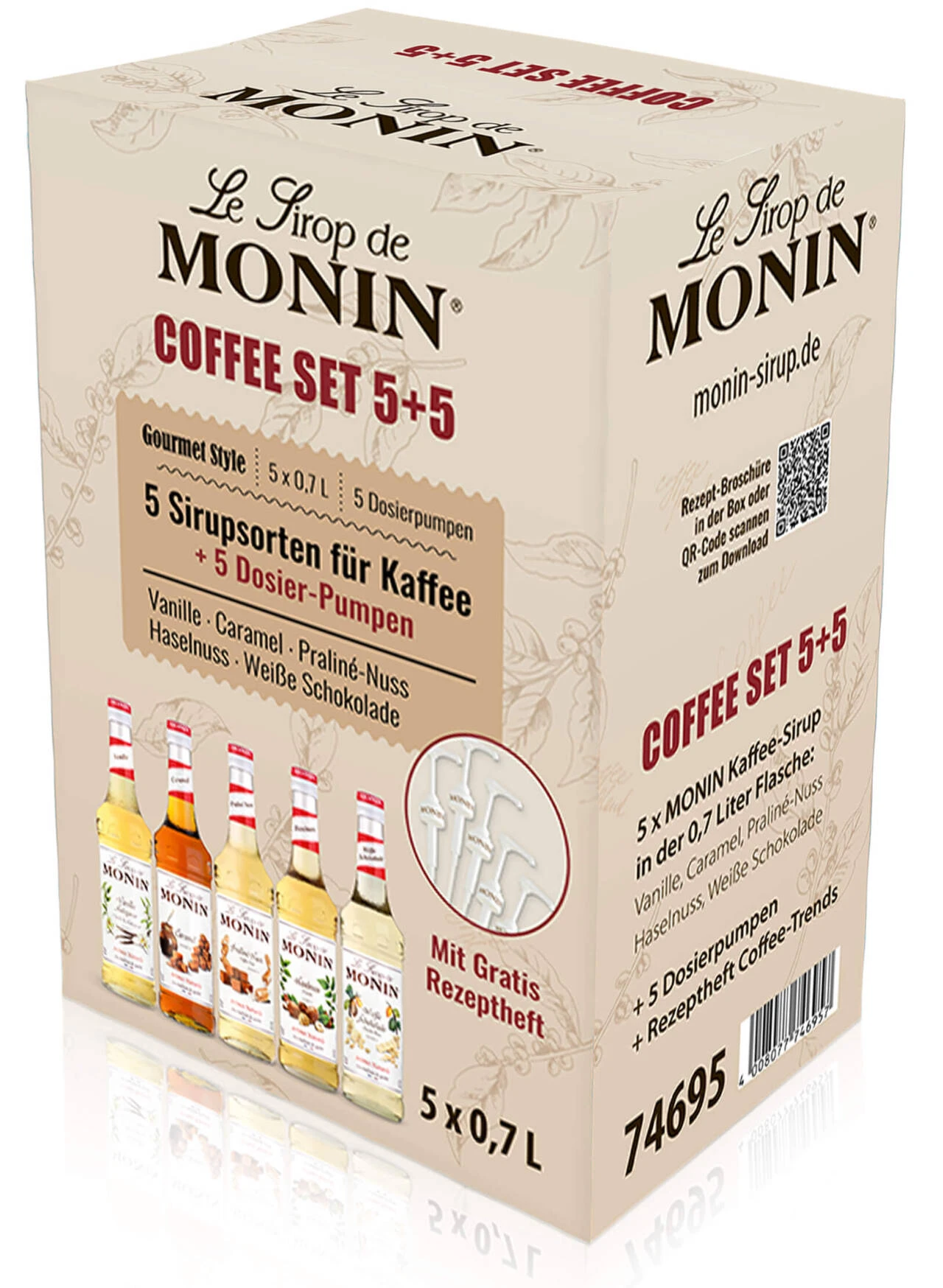Monin Café-Set 5x0,7l + 5 Pumpen Gratis 2 Monin Café-Set 5x0,7l + 5 Pumpen Gratis – Bild 2