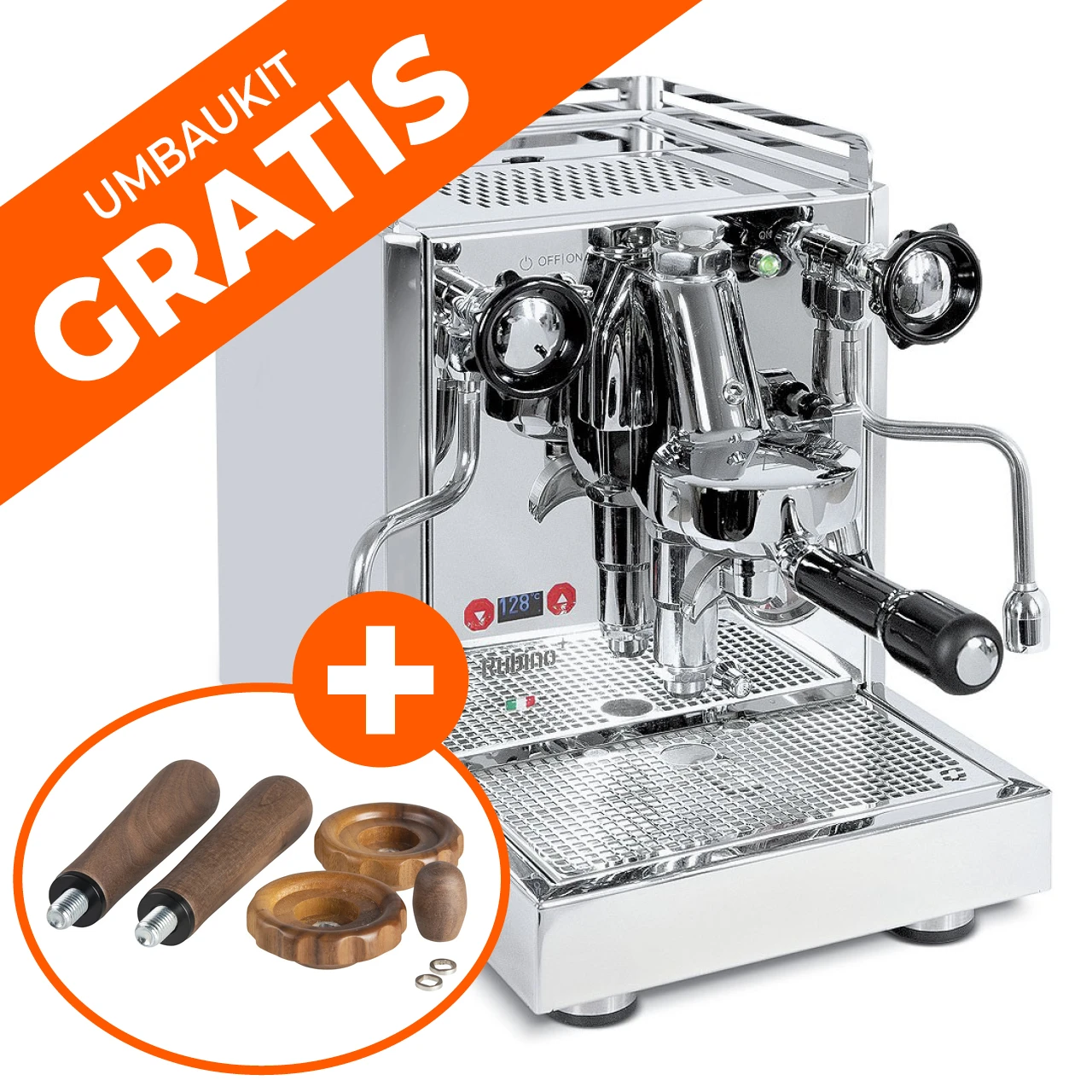 Quick Mill Espressomaschine Rubino Plus + GRATIS Umbaukit Aus Holz Für Rubino Plus 1 Quick Mill Espressomaschine Rubino Plus + GRATIS Umbaukit Aus Holz Für Rubino Plus