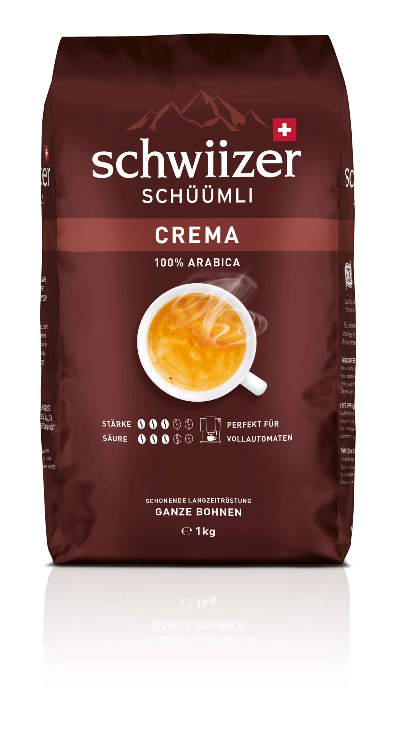 Schwiizer Schüümli Crema Ganze Bohnen 1kg 1 Schwiizer Schüümli Crema Ganze Bohnen 1kg