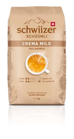 Schwiizer Schüümli Crema Mild Ganze Bohnen 1kg