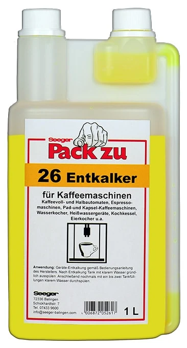 Seeger Kaffeemaschinen-Entkalker Flüssig Pack Zu 26, 1l 1 Seeger Kaffeemaschinen-Entkalker Flüssig Pack Zu 26, 1l